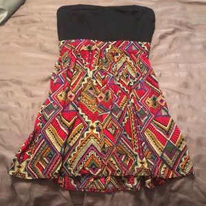 Aztec strapless dress